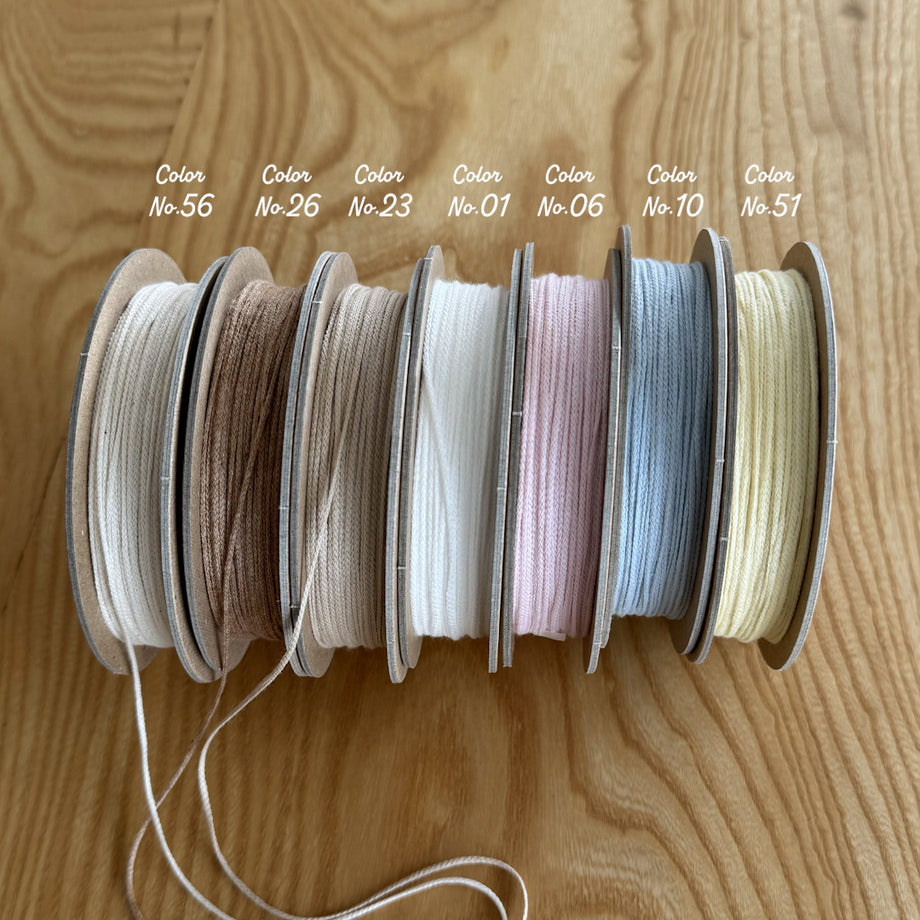 オーガニックコットン 214 | 幅1mm | 丸紐 | オーガニックコットン